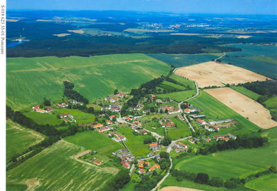 Pořežany - letecký snímek 2008